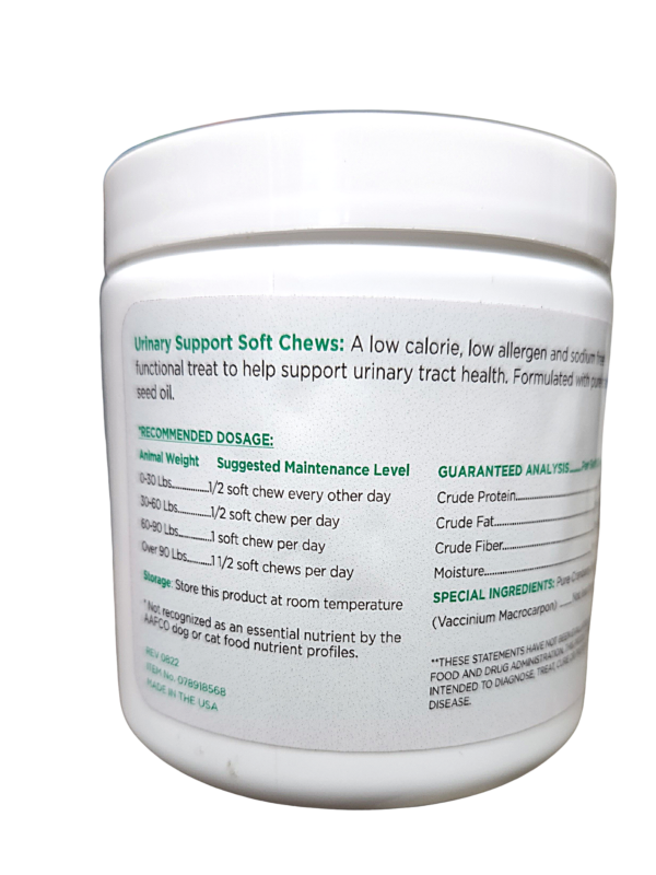 A UTI Soft Chews for Dogs Back Label