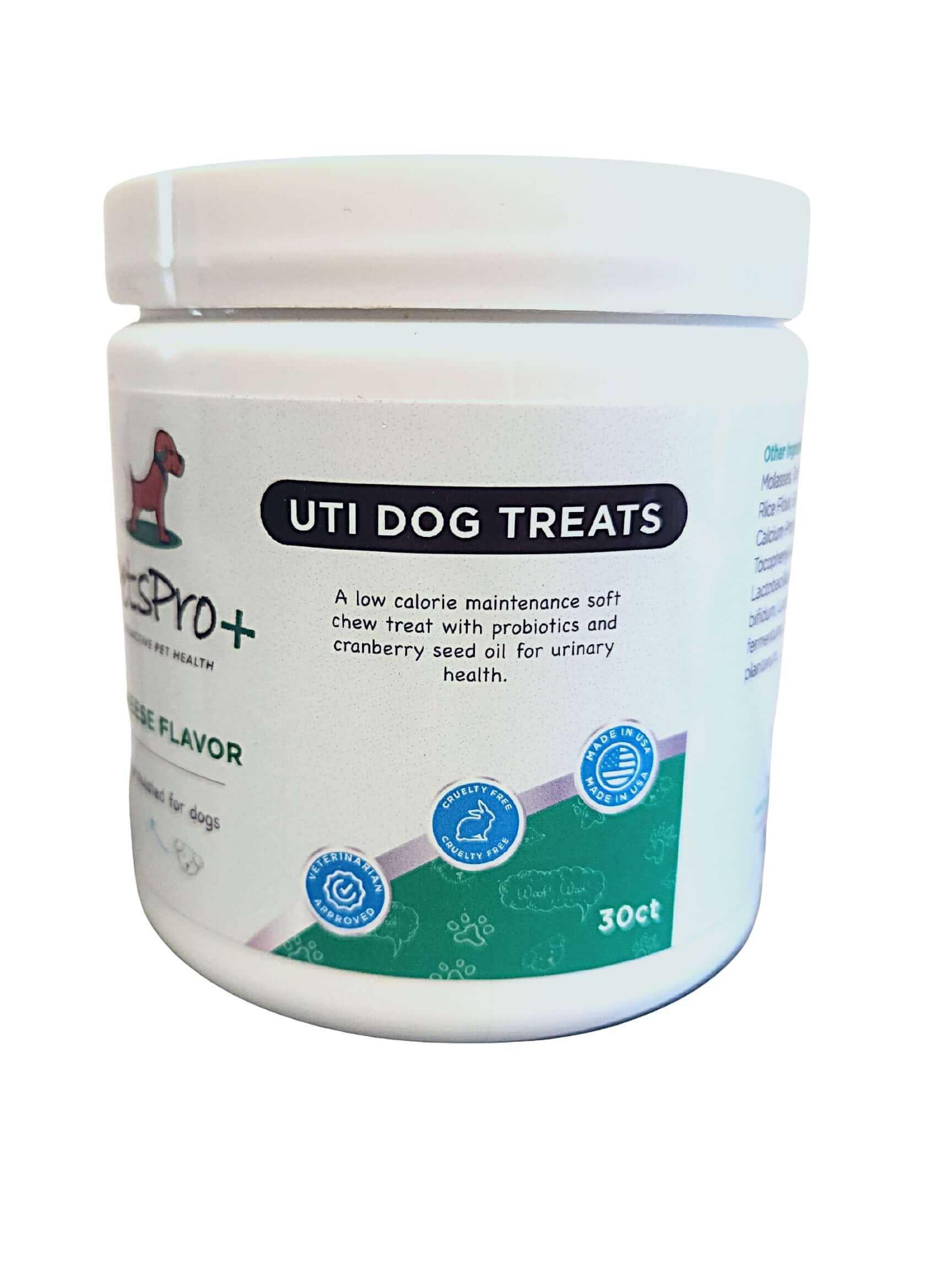 UTI Dog Treats Plastic White Jar Copy
